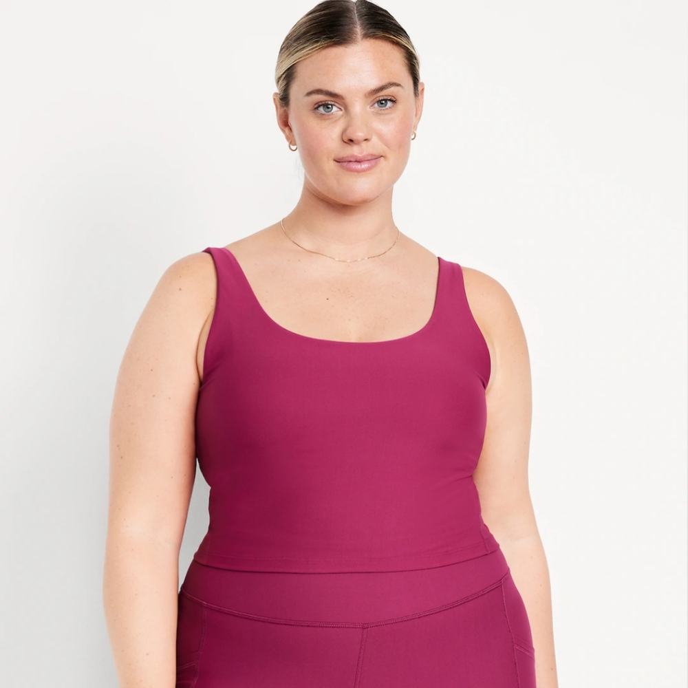 NWT Old Navy Women's 3X Powersoft Magenta Orchid Ribbed Sports Bra